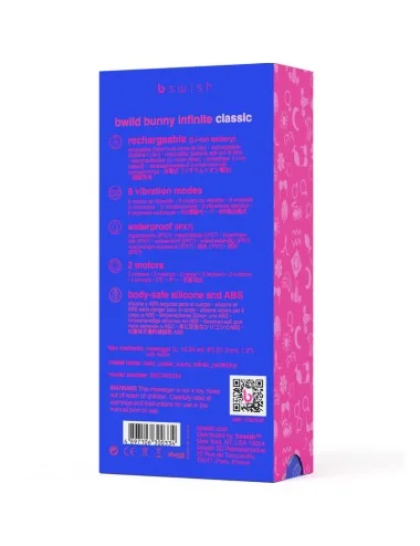 B SWISH - VIBRATEUR RECHARGEABLE CLASSIQUE BWILD BUNNY INFINITE SILICONE BLEU