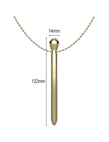 IBIZA - STIMULATEUR DE POCHE CLITO COLLIER CHARGEUR USB 12 MODES DE VIBRATION DORÉ 12,2 X 1,5