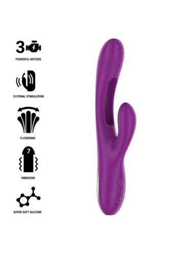 INTENSE - APOLO VIBRATEUR MULTIFONCTION RECHARGEABLE 7 VIBRATIONS AVEC LANGUE OSCILLANTE VIOLET