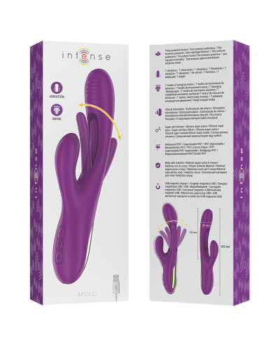 INTENSE - APOLO VIBRATEUR MULTIFONCTION RECHARGEABLE 7 VIBRATIONS AVEC LANGUE OSCILLANTE VIOLET