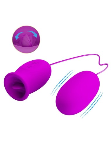 PRETTY LOVE - VIBRATEUR RECHARGEABLE DAISY DUAL EGG VIOLET