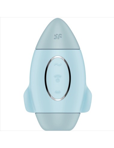 SATISFYER - MISSION CONTROL BLEU PETIT VIBRATEUR  DOUBLE IMPULSION