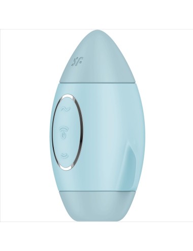 SATISFYER - MISSION CONTROL BLEU PETIT VIBRATEUR  DOUBLE IMPULSION