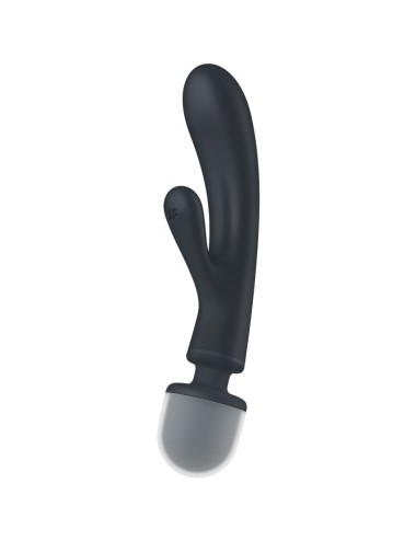 SATISFYER - MASSEUR VIBRATEUR LAPIN TRIPLE LOVER GRIS