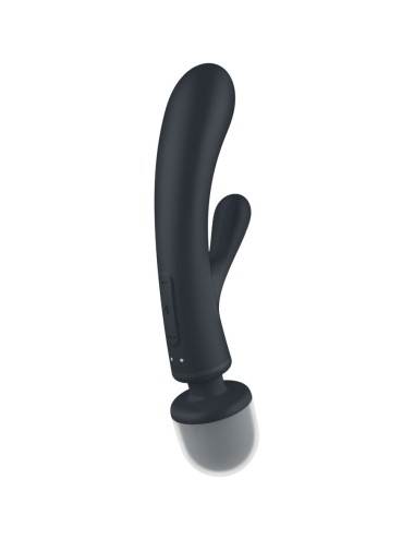 SATISFYER - MASSEUR VIBRATEUR LAPIN TRIPLE LOVER GRIS