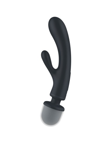 SATISFYER - MASSEUR VIBRATEUR LAPIN TRIPLE LOVER GRIS