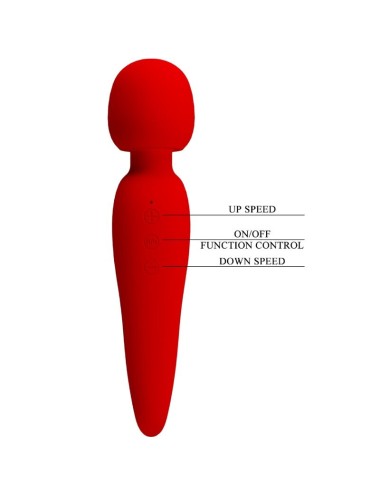 PRETTY LOVE - MASSEUR MEREDITH 12 MODES DE VIBRATION ROUGE