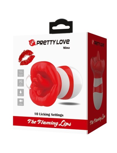 PRETTY LOVE - STIMULATEUR DE LANGUE MINA ROUGE CLAIR