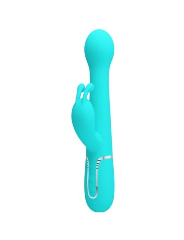 PRETTY LOVE - VIBRATEUR DEJON RABBIT 3 EN 1 MULTIFONCTION VERT AQUA