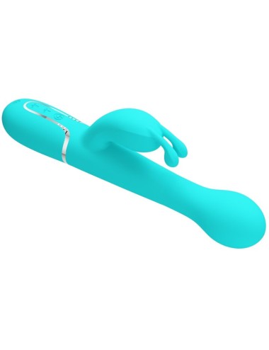 PRETTY LOVE - VIBRATEUR DEJON RABBIT 3 EN 1 MULTIFONCTION VERT AQUA