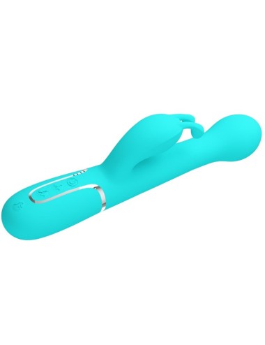 PRETTY LOVE - VIBRATEUR DEJON RABBIT 3 EN 1 MULTIFONCTION VERT AQUA