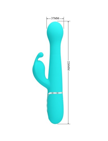 PRETTY LOVE - VIBRATEUR DEJON RABBIT 3 EN 1 MULTIFONCTION VERT AQUA