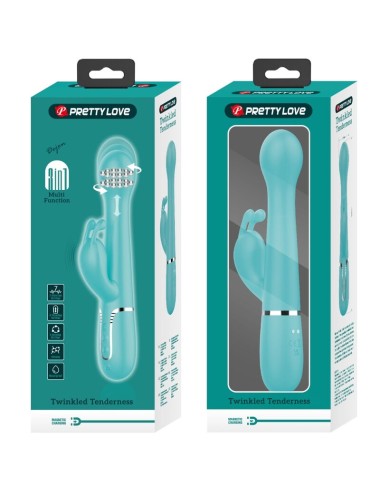 PRETTY LOVE - VIBRATEUR DEJON RABBIT 3 EN 1 MULTIFONCTION VERT AQUA