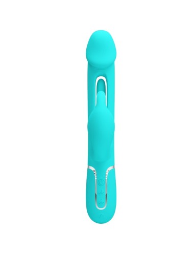 PRETTY LOVE - VIBRATEUR DEJON RABBIT 3 EN 1 MULTIFONCTION VERT AQUA