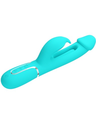 PRETTY LOVE - VIBRATEUR DEJON RABBIT 3 EN 1 MULTIFONCTION VERT AQUA