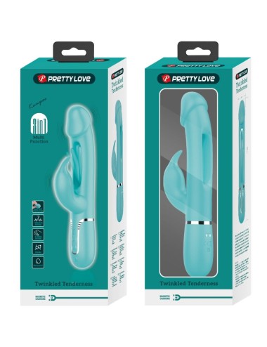 PRETTY LOVE - VIBRATEUR DEJON RABBIT 3 EN 1 MULTIFONCTION VERT AQUA