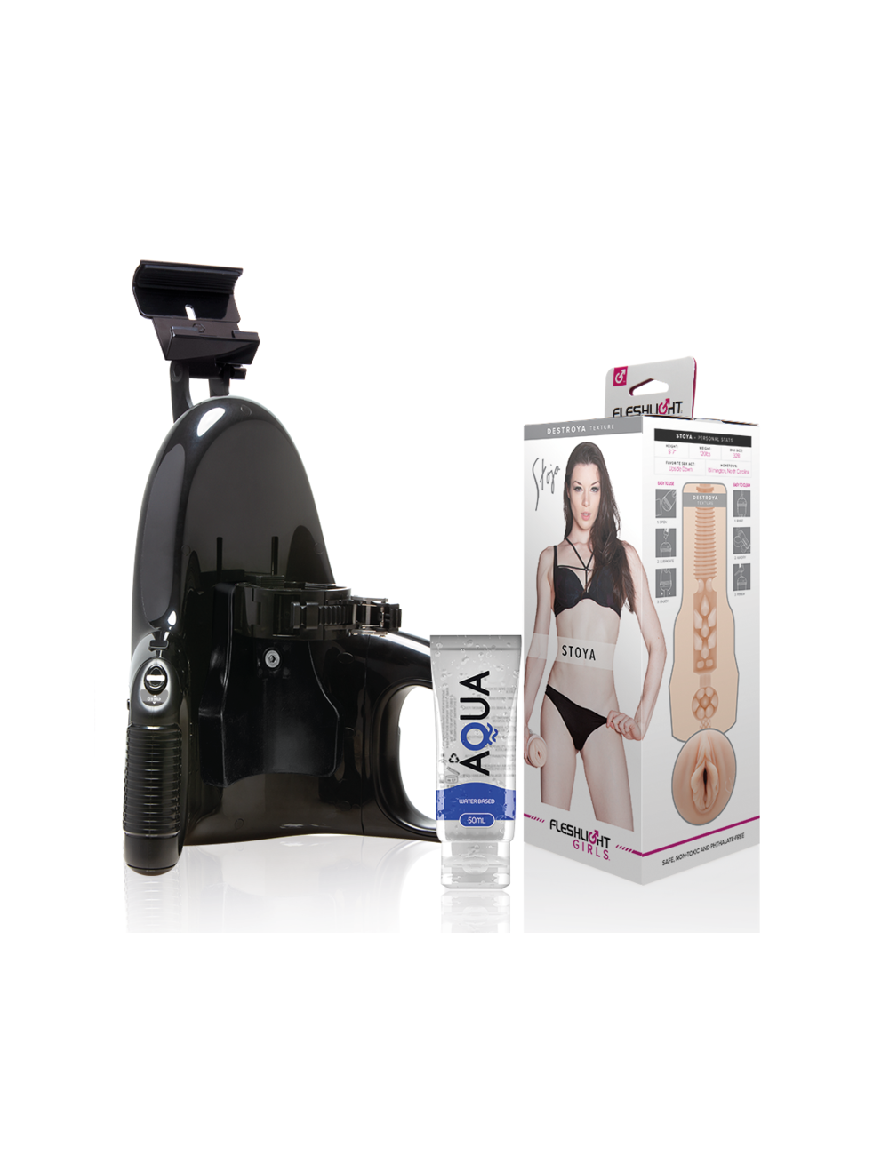 FLESHLIGHT - VAGINA STOYA DESTROYA + LANCEMENT UNIVERSEL + LUBRIFIANT DE QUALITÉ AQUA 50 ML