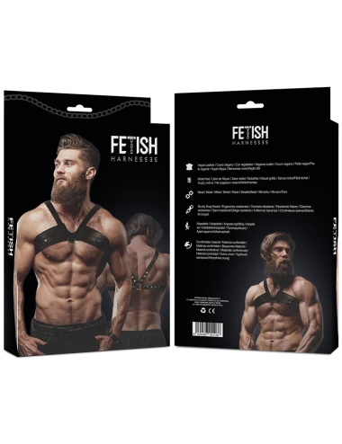 FETISH SUBMISSIVE ATTITUDE - HARNAIS POITRINE EN CUIR ÉCOLOGIQUE BRIGADE POUR HOMMES