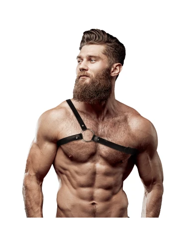 FETISH SUBMISSIVE ATTITUDE - HARNAIS EN CUIR ÉCOLOGIQUE  ÉPAULE CROISÉE POUR HOMMES