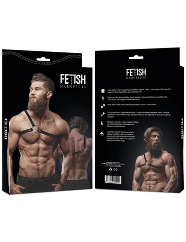FETISH SUBMISSIVE ATTITUDE - HARNAIS EN CUIR ÉCOLOGIQUE  ÉPAULE CROISÉE POUR HOMMES
