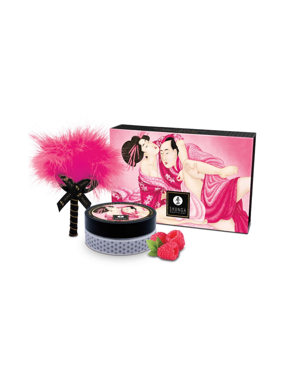 SHUNGA - KIT DE POUDRE DE MASSAGE COMESTIBLE FRAMBOISE