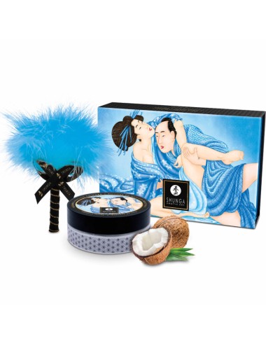 SHUNGA - KIT DE POUDRE DE MASSAGE COMESTIBLE À LA NOIX DE COCO