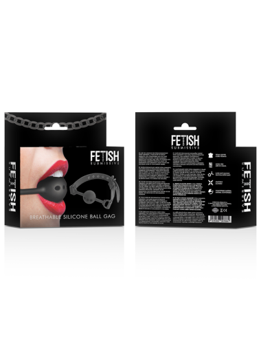 FETISH SUBMISSIVE BONDAGE - BÂILLON À BOULE EN SILICONE RESPIRANT
