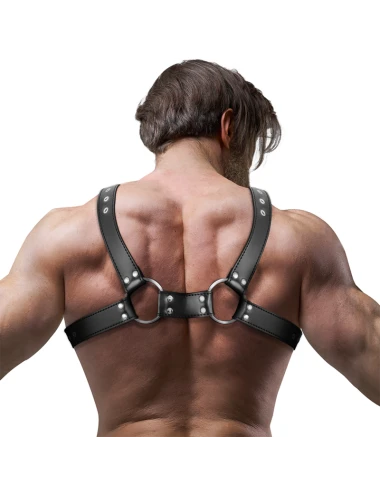 FETISH SUBMISSIVE ATTITUDE - HARNAIS POITRINE BULLDOG AJUSTABLE EN CUIR ÉCOLOGIQUE POUR HOMMES