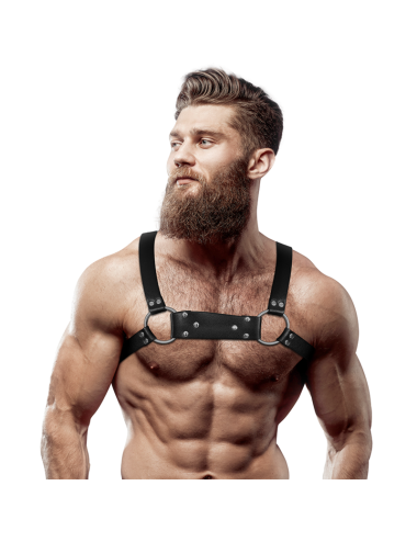 FETISH SUBMISSIVE ATTITUDE - HARNAIS POITRINE BULLDOG EN CUIR ÉCOLOGIQUE POUR HOMMES TAILLE M/L