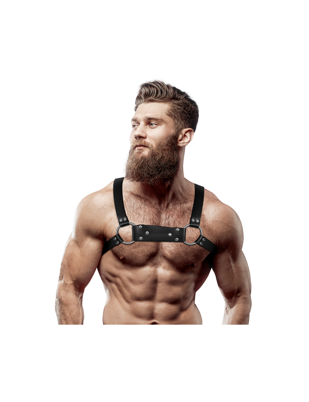 FETISH SUBMISSIVE ATTITUDE - HARNAIS POITRINE BULLDOG EN CUIR ÉCOLOGIQUE POUR HOMMES TAILLE M/L FETISH SUBMISSIVE ATTITUDE - HARNAIS POITRINE BULLDOG EN CUIR ÉCOLOGIQUE POUR HOMMES TAILLE M/L