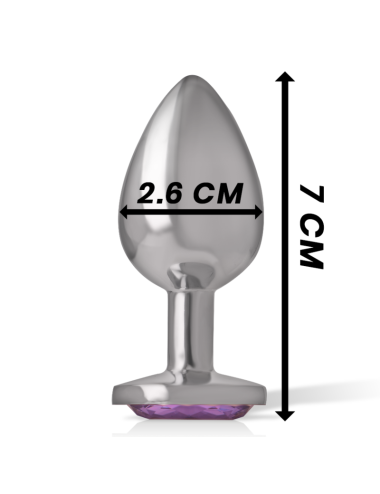 INTENSE - PLUG ANAL EN MÉTAL ALUMINIUM AVEC CRISTAL VIOLET TAILLE S