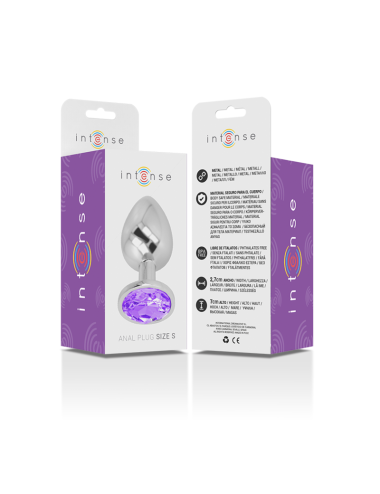 INTENSE - PLUG ANAL EN MÉTAL ALUMINIUM AVEC CRISTAL VIOLET TAILLE S