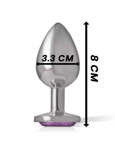 INTENSE - PLUG ANAL EN MÉTAL ALUMINIUM AVEC CRISTAL VIOLET TAILLE M