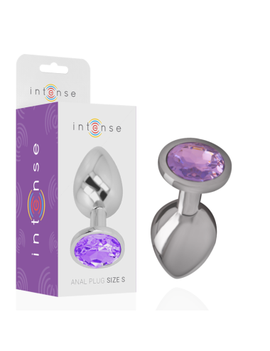 INTENSE - PLUG ANAL EN MÉTAL ALUMINIUM AVEC CRISTAL VIOLET TAILLE L