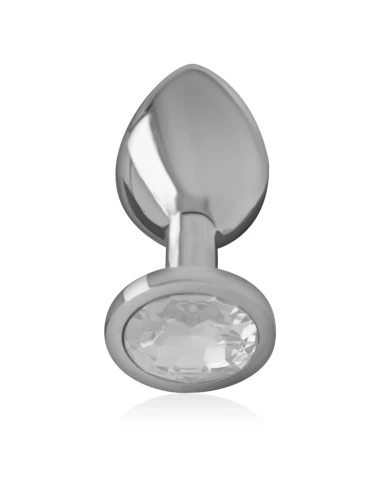 INTENSE - PLUG ANAL EN MÉTAL ALUMINIUM AVEC CRISTAL DARGENT TAILLE M