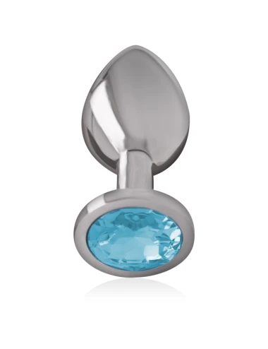 INTENSE - PLUG ANAL EN MÉTAL ALUMINIUM AVEC VERRE BLEU TAILLE M
