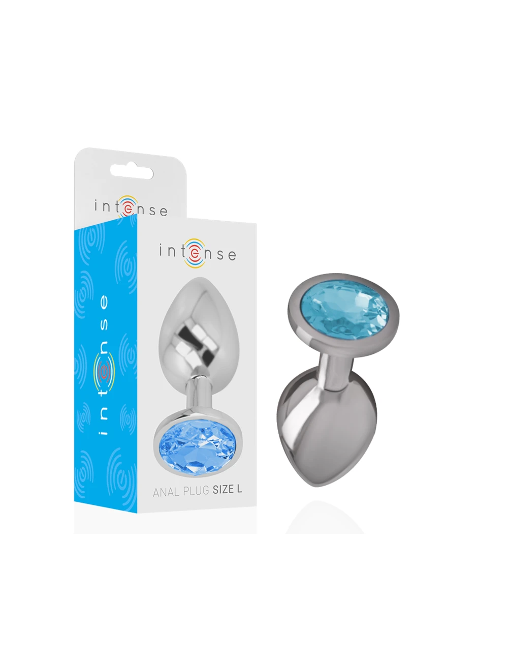 INTENSE - PLUG ANAL EN MÉTAL ALUMINIUM AVEC CRISTAL BLEU TAILLE L INTENSE - PLUG ANAL EN MÉTAL ALUMINIUM AVEC CRISTAL BLEU TAILLE L