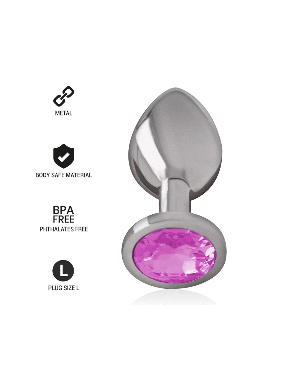 INTENSE - PLUG ANAL EN MÉTAL ALUMINIUM AVEC CRISTAL ROSE TAILLE L INTENSE - PLUG ANAL EN MÉTAL ALUMINIUM AVEC CRISTAL ROSE TAILLE L