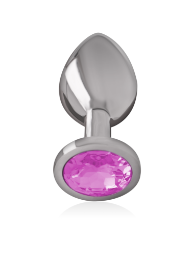 INTENSE - PLUG ANAL EN MÉTAL ALUMINIUM AVEC CRISTAL ROSE TAILLE L