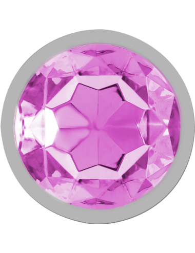 INTENSE - PLUG ANAL EN MÉTAL ALUMINIUM AVEC CRISTAL ROSE TAILLE L