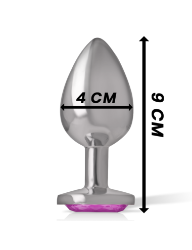 INTENSE - PLUG ANAL EN MÉTAL ALUMINIUM AVEC CRISTAL ROSE TAILLE L