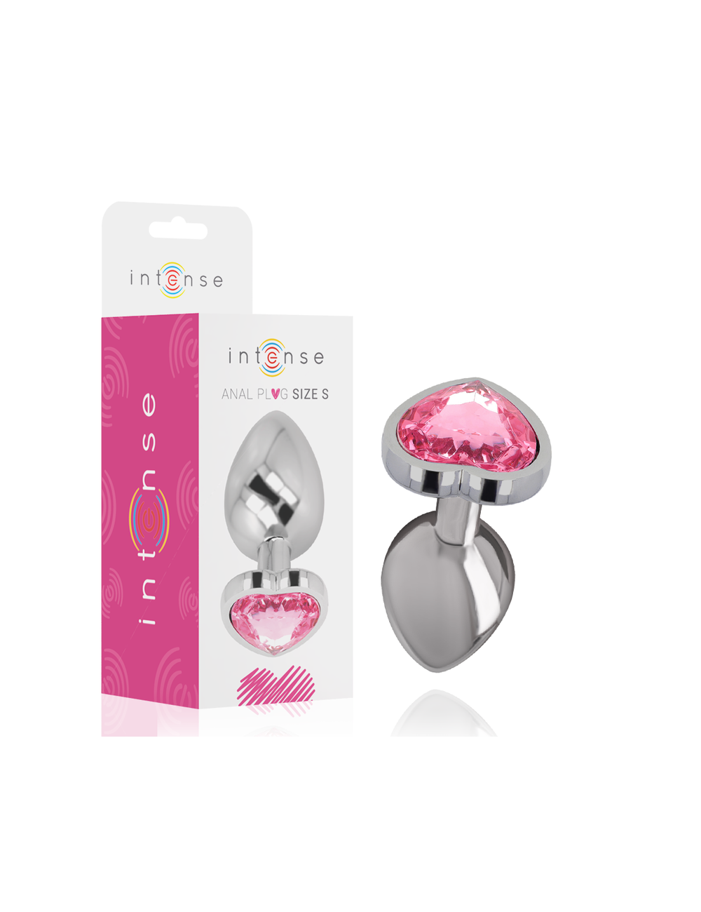INTENSE - PLUG ANAL EN MÉTAL ALUMINIUM COEUR ROSE TAILLE S INTENSE - PLUG ANAL EN MÉTAL ALUMINIUM COEUR ROSE TAILLE S