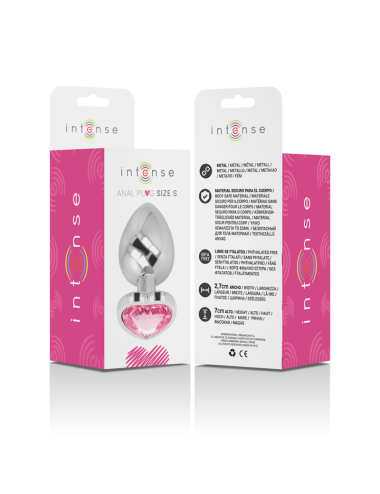 INTENSE - PLUG ANAL EN MÉTAL ALUMINIUM COEUR ROSE TAILLE S