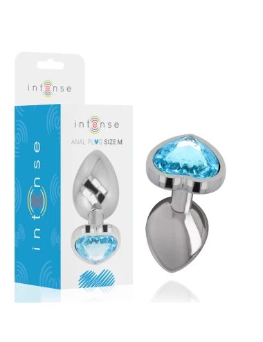 INTENSE - PLUG ANAL MÉTAL ALUMINIUM COEUR BLEU TAILLE M