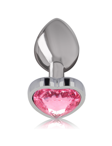 INTENSE - PLUG ANAL EN MÉTAL ALUMINIUM COEUR ROSE TAILLE L