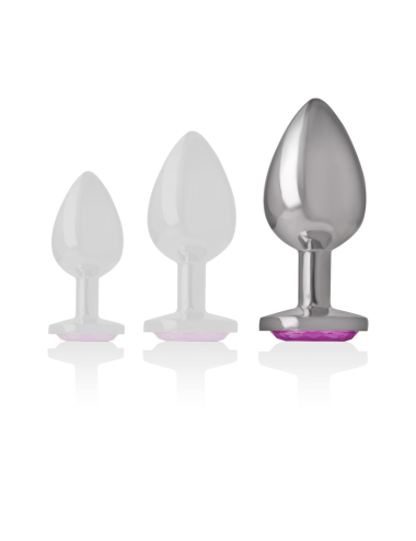 INTENSE - PLUG ANAL EN MÉTAL ALUMINIUM COEUR ROSE TAILLE L