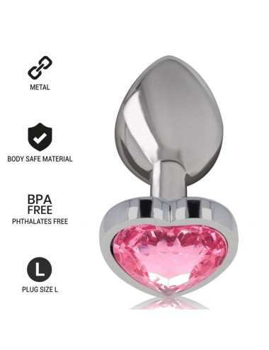 INTENSE - PLUG ANAL EN MÉTAL ALUMINIUM COEUR ROSE TAILLE L