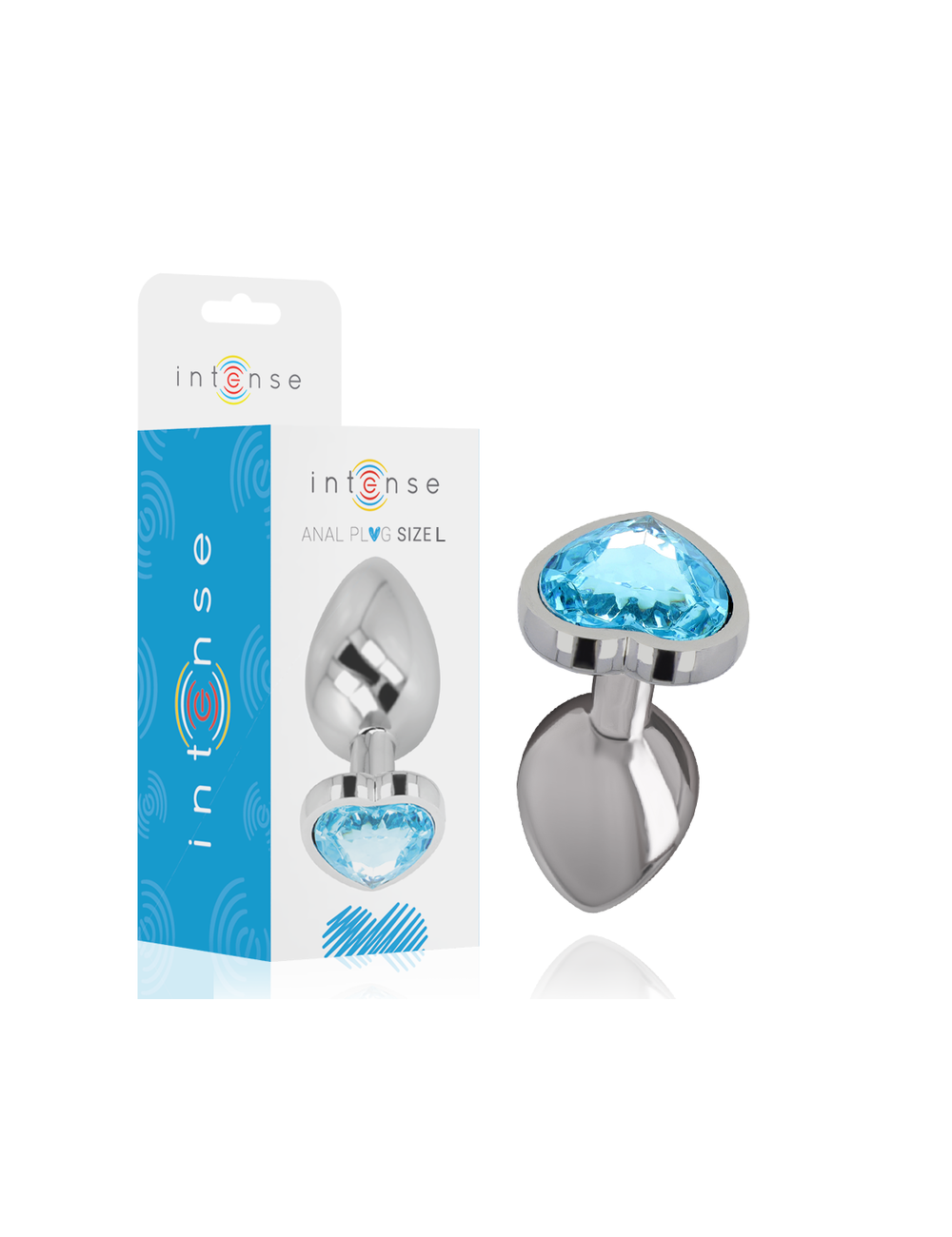 INTENSE - PLUG ANAL MÉTAL ALUMINIUM COEUR BLEU TAILLE L