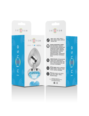 INTENSE - PLUG ANAL MÉTAL ALUMINIUM COEUR BLEU TAILLE L