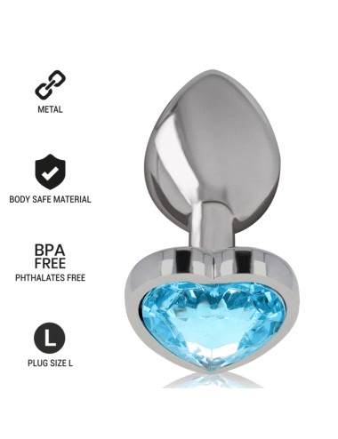 INTENSE - PLUG ANAL MÉTAL ALUMINIUM COEUR BLEU TAILLE L